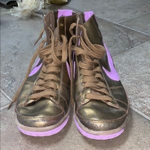 Nike copper and purple sneakers
